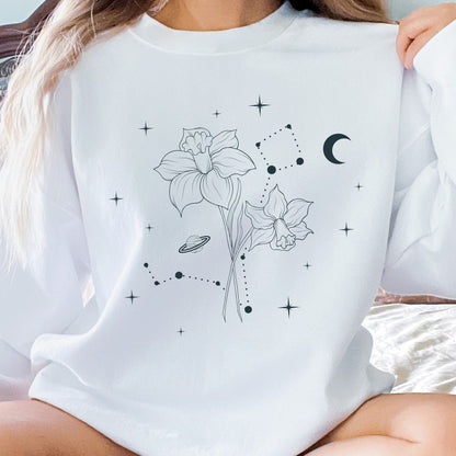 March Celestial Birth Flower Sweatshirt