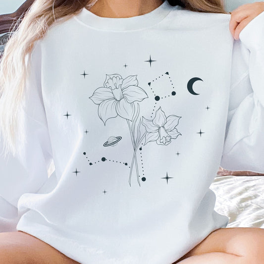 March Celestial Birth Flower Sweatshirt